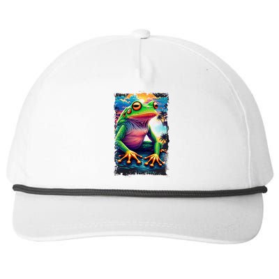 Watercolor Frog Snapback Five-Panel Rope Hat