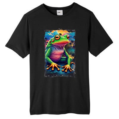 Watercolor Frog Tall Fusion ChromaSoft Performance T-Shirt