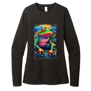 Watercolor Frog Womens CVC Long Sleeve Shirt