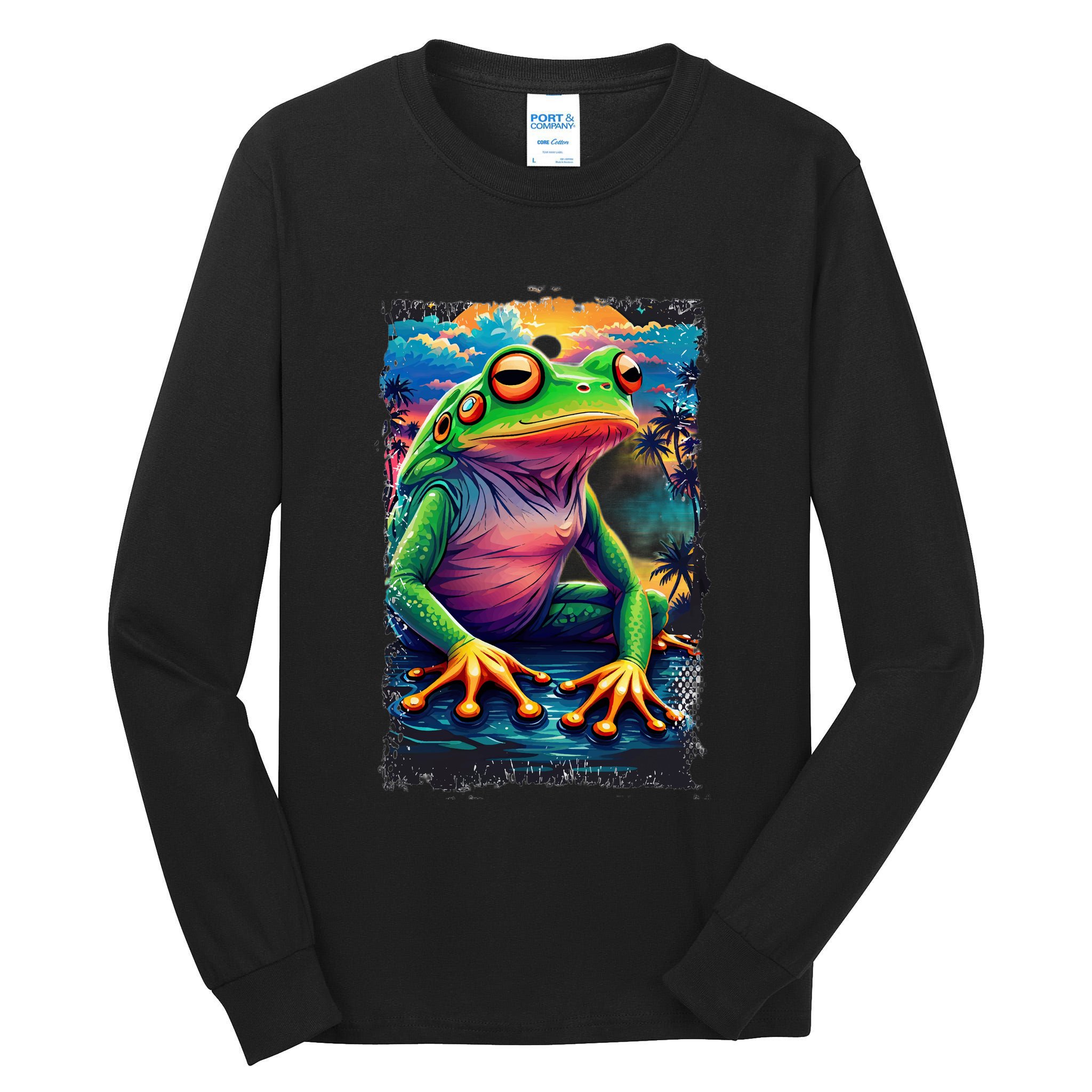 Watercolor Frog Tall Long Sleeve T-Shirt