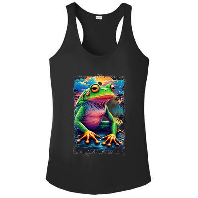 Watercolor Frog Ladies PosiCharge Competitor Racerback Tank