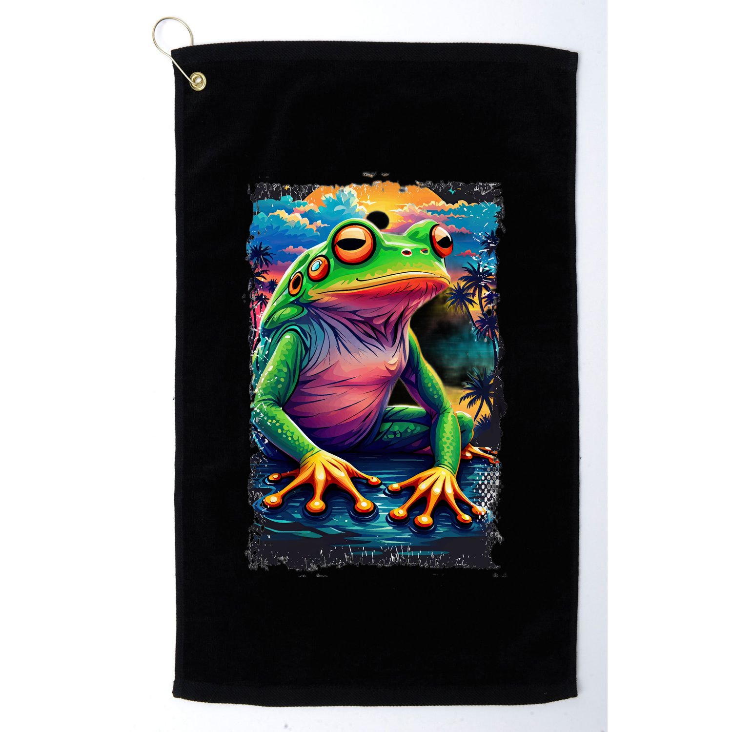 Watercolor Frog Golf Towel