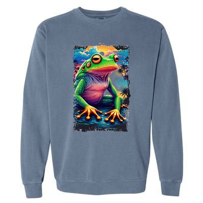 Watercolor Frog Garment-Dyed Sweatshirt