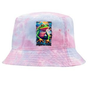 Watercolor Frog Tie-Dyed Bucket Hat