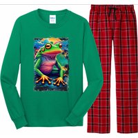 Watercolor Frog Long Sleeve Pajama Set