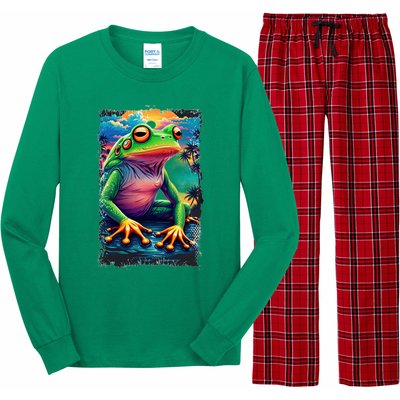 Watercolor Frog Long Sleeve Pajama Set