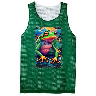 Watercolor Frog Mesh Reversible Basketball Jersey Tank