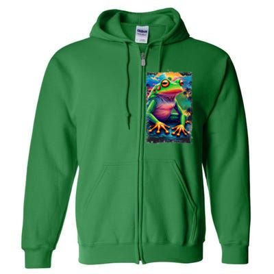 Watercolor Frog Full Zip Hoodie