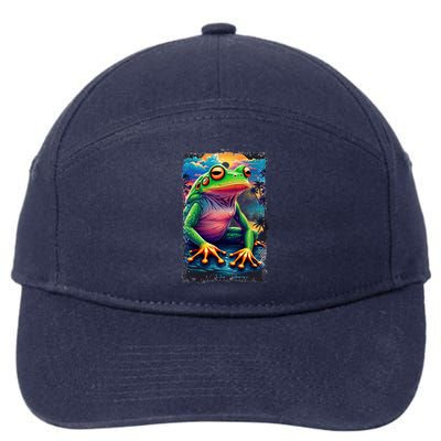 Watercolor Frog 7-Panel Snapback Hat