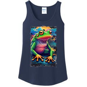 Watercolor Frog Ladies Essential Tank