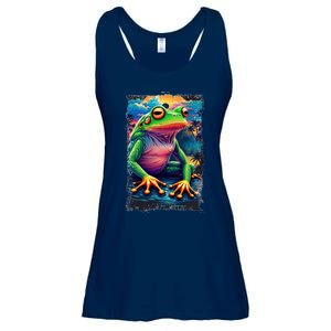 Watercolor Frog Ladies Essential Flowy Tank