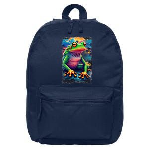 Watercolor Frog 16 in Basic Backpack