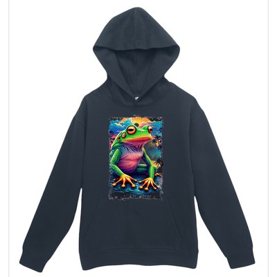 Watercolor Frog Urban Pullover Hoodie