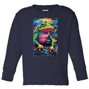 Watercolor Frog Toddler Long Sleeve Shirt