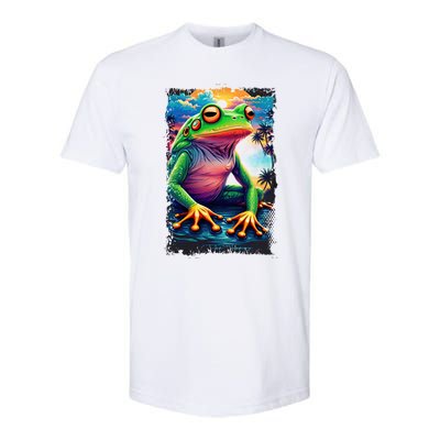 Watercolor Frog Softstyle CVC T-Shirt