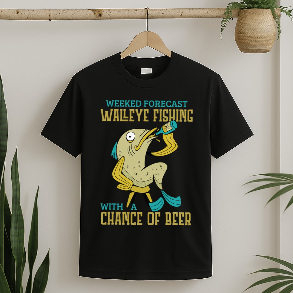 Weekend Forecast Walleye Fishing With A Chance Of Beer T-Shirt