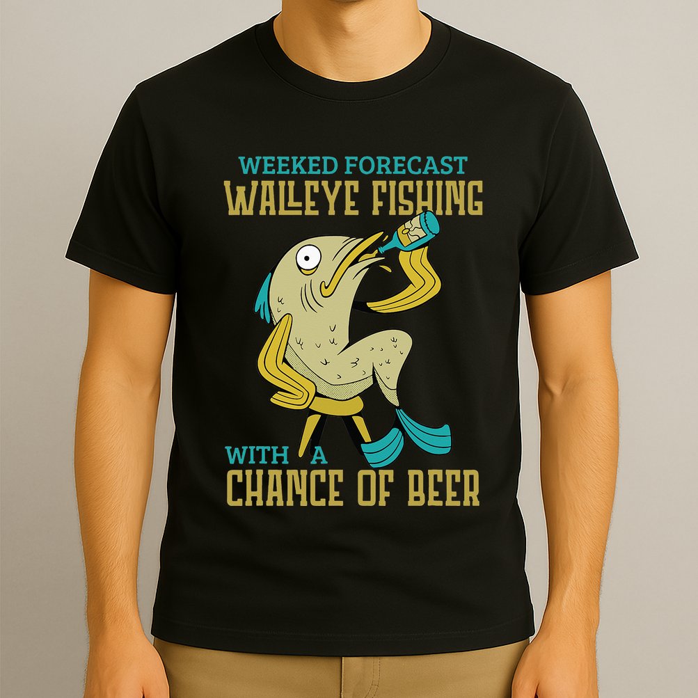 Weekend Forecast Walleye Fishing With A Chance Of Beer T-Shirt