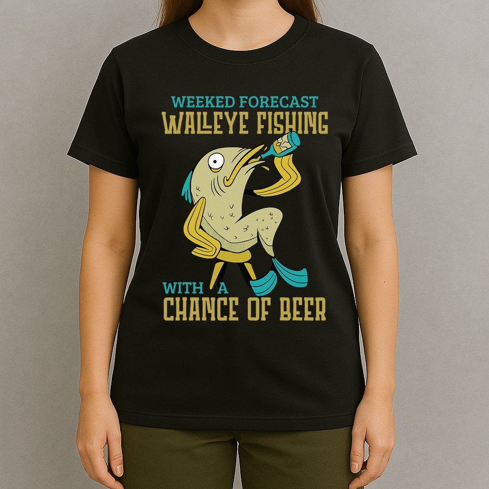 Weekend Forecast Walleye Fishing With A Chance Of Beer T-Shirt