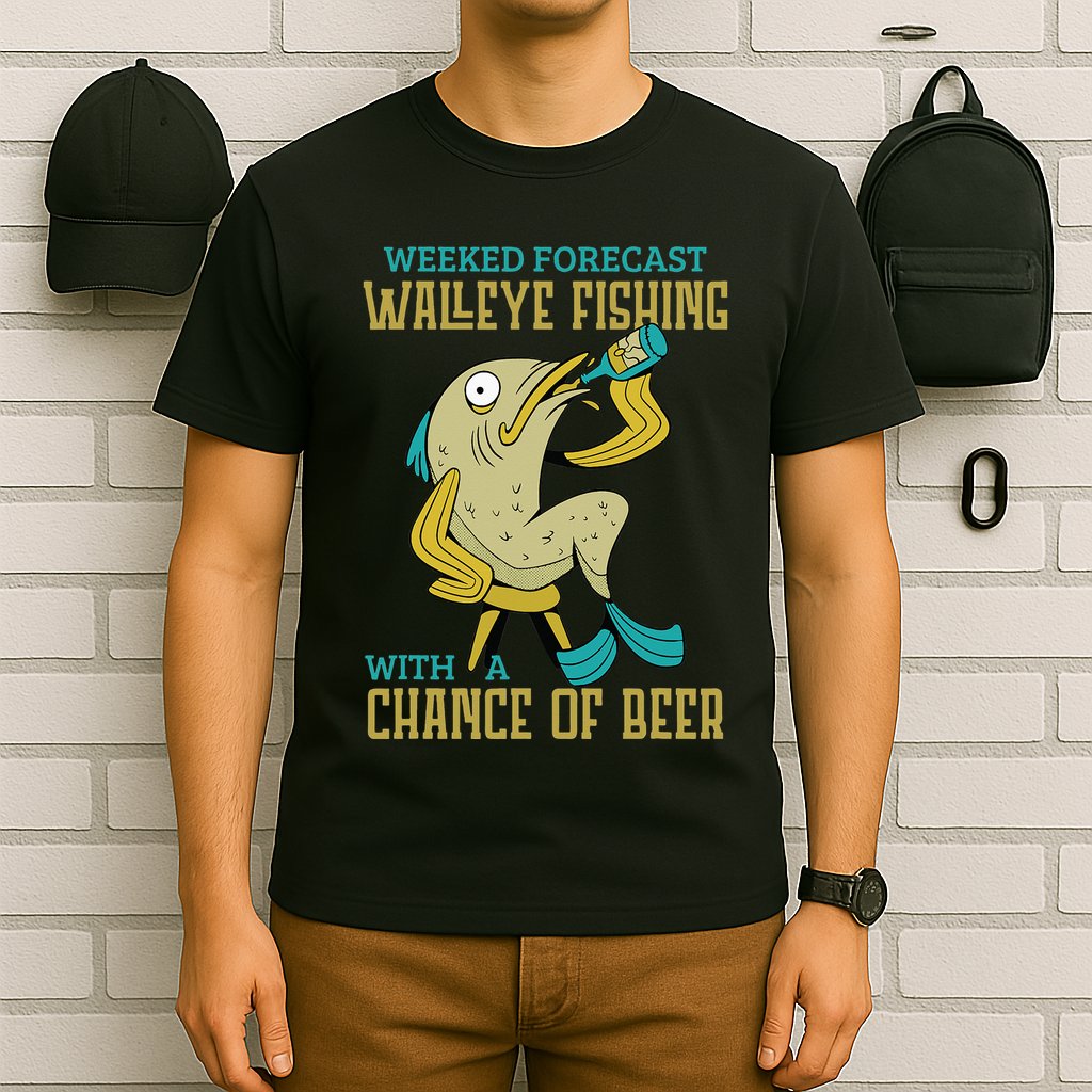 Weekend Forecast Walleye Fishing With A Chance Of Beer T-Shirt