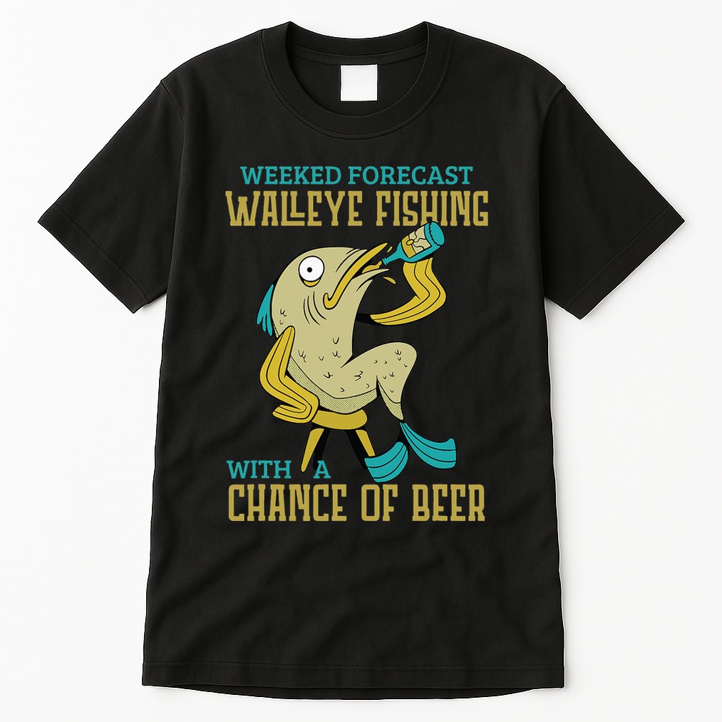 Weekend Forecast Walleye Fishing With A Chance Of Beer Tall T-Shirt