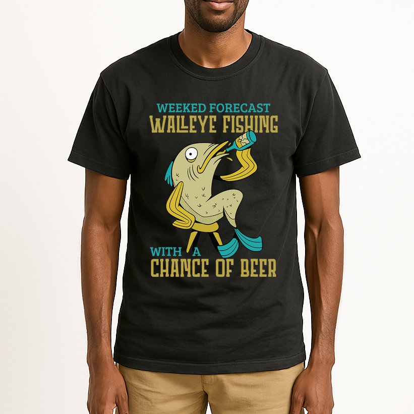 Weekend Forecast Walleye Fishing With A Chance Of Beer Tall T-Shirt