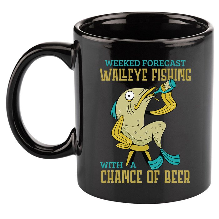Weekend Forecast Walleye Fishing With A Chance Of Beer 11oz C Handle Ceramic Mug