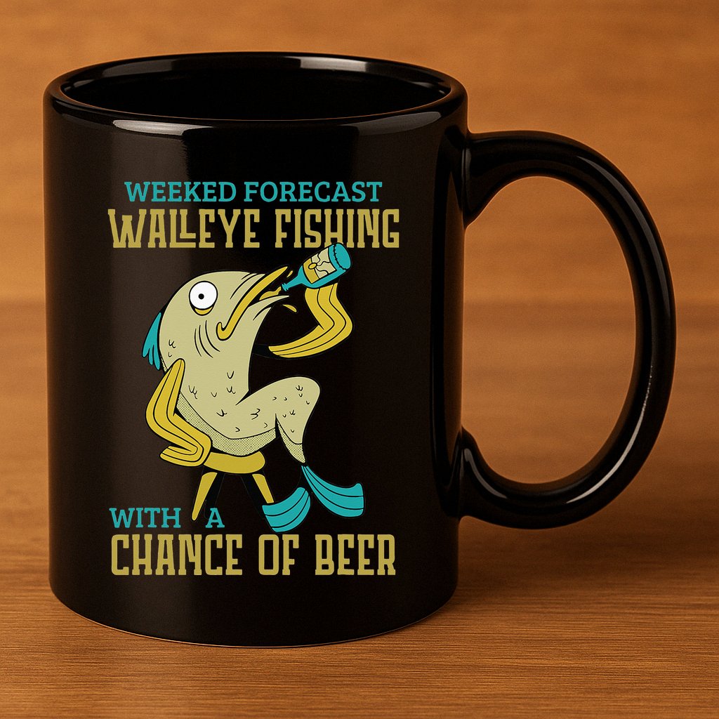 Weekend Forecast Walleye Fishing With A Chance Of Beer 11oz C Handle Ceramic Mug