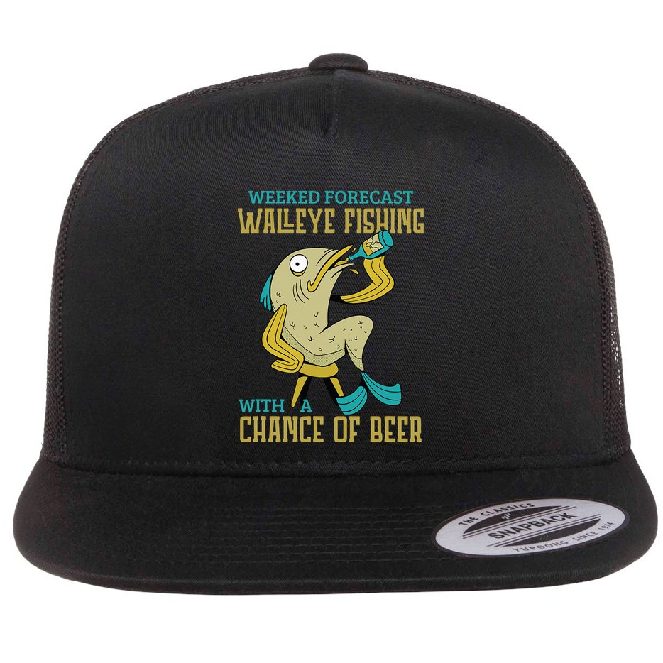 Weekend Forecast Walleye Fishing With A Chance Of Beer Flat Bill Trucker Hat