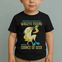 Weekend Forecast Walleye Fishing With A Chance Of Beer Toddler T-Shirt