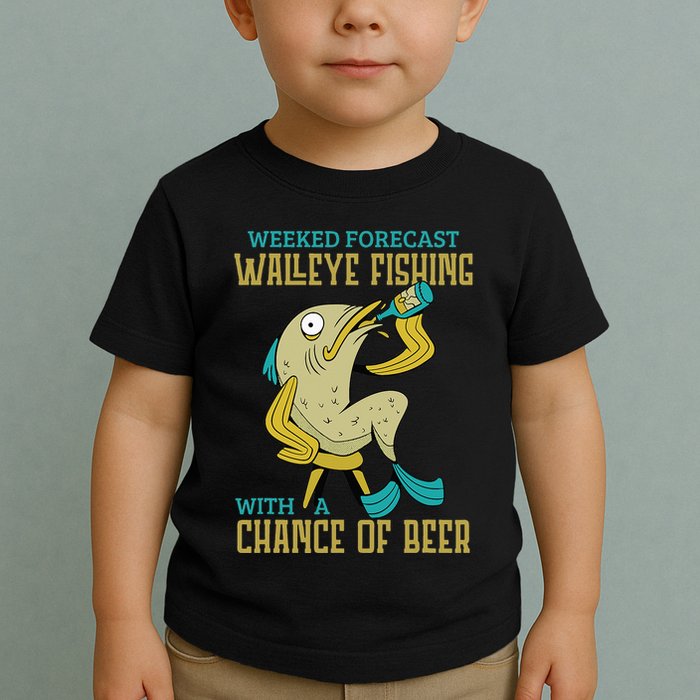 Weekend Forecast Walleye Fishing With A Chance Of Beer Toddler T-Shirt