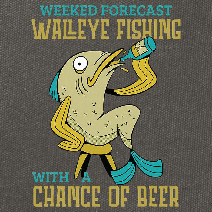 Weekend Forecast Walleye Fishing With A Chance Of Beer Cotton Canvas Backpack