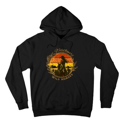 Wild Flowers Wild Horses Vintage Sunset Country Cowgirl Hoodie