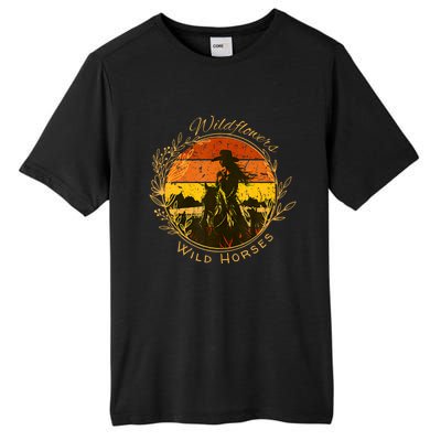 Wild Flowers Wild Horses Vintage Sunset Country Cowgirl Tall Fusion ChromaSoft Performance T-Shirt