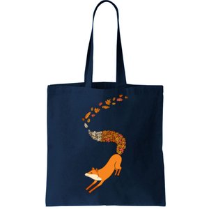 Whimsical Fox With Falling Leaves Tote Bag