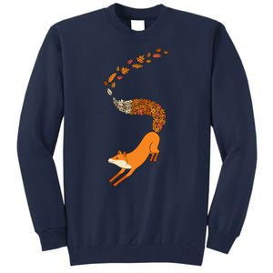 Whimsical Fox With Falling Leaves Tall Sweatshirt