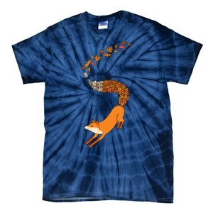 Whimsical Fox With Falling Leaves Tie-Dye T-Shirt