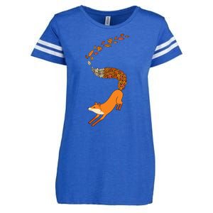 Whimsical Fox With Falling Leaves Enza Ladies Jersey Football T-Shirt