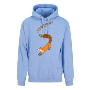 Whimsical Fox With Falling Leaves Unisex Surf Hoodie