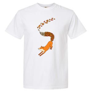 Whimsical Fox With Falling Leaves Garment-Dyed Heavyweight T-Shirt