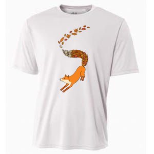 Whimsical Fox With Falling Leaves Cooling Performance Crew T-Shirt