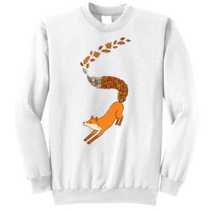 Whimsical Fox With Falling Leaves Sweatshirt