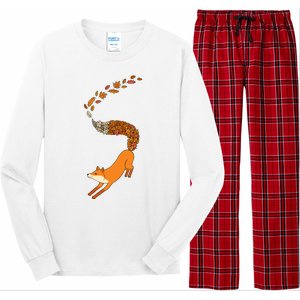 Whimsical Fox With Falling Leaves Long Sleeve Pajama Set