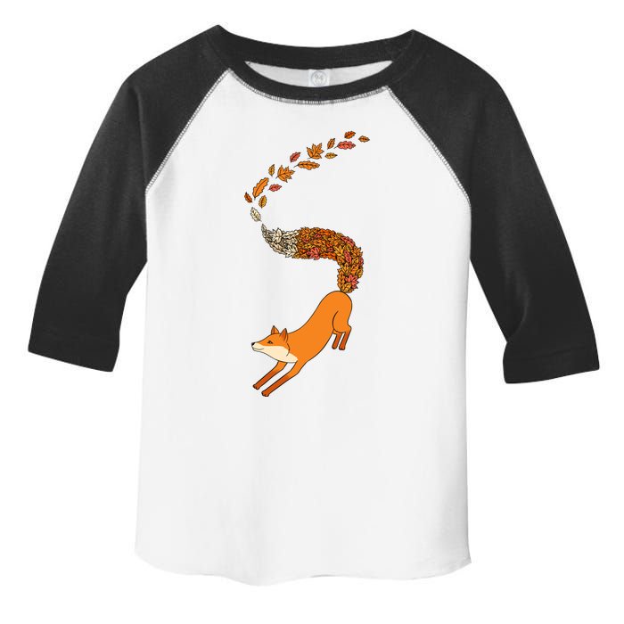 Whimsical Fox With Falling Leaves Toddler Fine Jersey T-Shirt