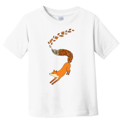 Whimsical Fox With Falling Leaves Toddler T-Shirt