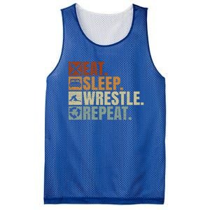 Wrestling Fans Wrestling Lovers Eat Sleep Wrestle Repeat Gift Mesh Reversible Basketball Jersey Tank