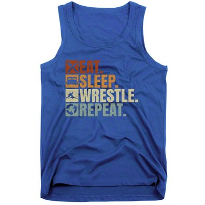 Wrestling Fans Wrestling Lovers Eat Sleep Wrestle Repeat Gift Tank Top