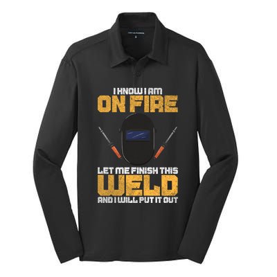 Welder Funny Welding Saying Graphic Gift Silk Touch Performance Long Sleeve Polo