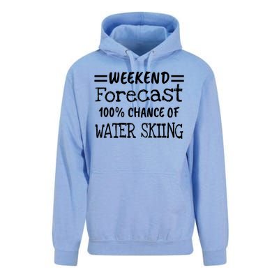 Weekend Forecast Water Skiing Gift Unisex Surf Hoodie