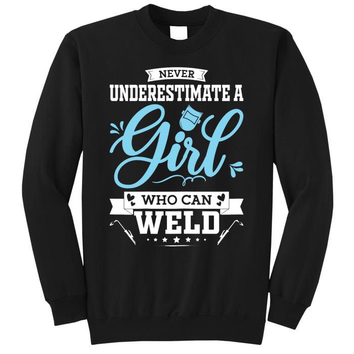 Wo Funny Welder Stuff Woman Welding Gear For Girls Tall Sweatshirt