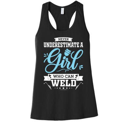 Wo Funny Welder Stuff Woman Welding Gear For Girls Women's Racerback Tank